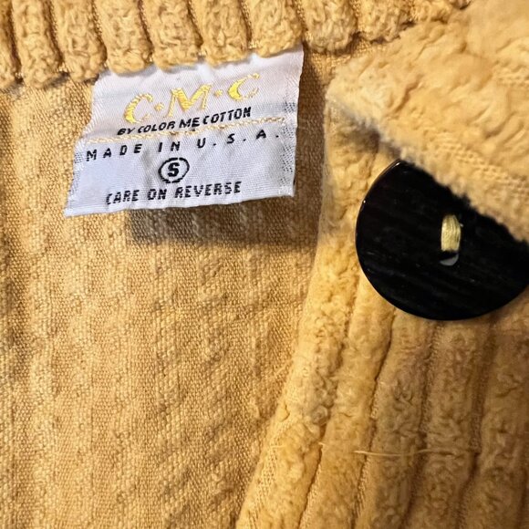 CMC By Color Me Cotton-Women's Yellow Mustard Small Corduroy Button Up Jacket - Picture 16 of 16